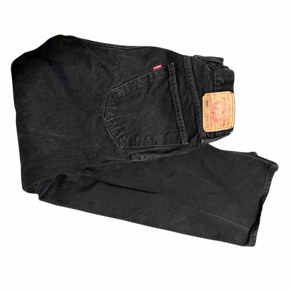 Levi's Men's Dark Black Straight Jeans